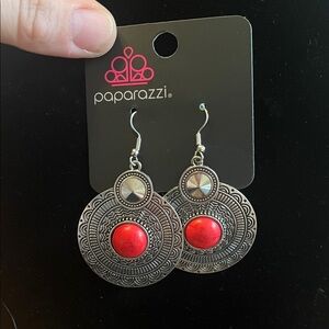 Paparazzi Terra Throwdown Red Earring